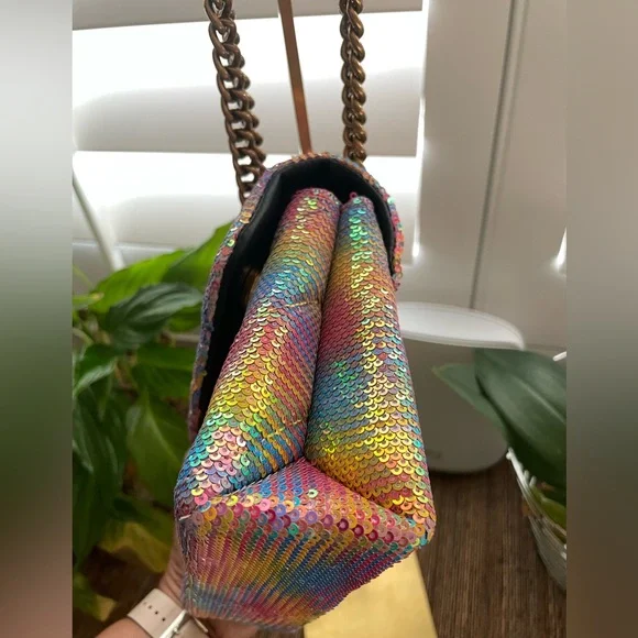 Kurt Geiger The Kensington Multicolor Sequin Evil-Eye 🧿 Embellished Shoulder Bag - Picture 10 of 11